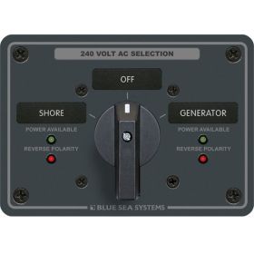 Blue Sea 8363 AC Rotary Switch Panel 65 Ampere 2 Positions + OFF, 3 Pole