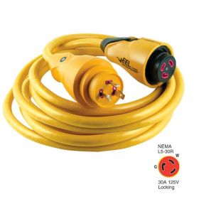 Marinco CS30-50 EEL 30A 125V Shore Power Cordset - 50' - Yellow