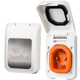 SmartPlug 50 Amp Non Metallic White Inlet - Boat &amp; RV Side