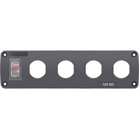 Blue Sea Water Resistant USB Accessory Panel - 15A Circuit Breaker, 4x Blank Apertures