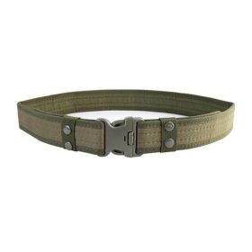 Airsoft Military Tactical Belt Unisex Durable Canvas Hunting Outdoor Utility Adjustable Waistband (Color: Green)