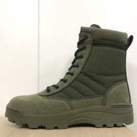 2021 New Us Military Leather Boots for Men Combat Bot Infantry Tactical Boots Askeri Bot Army Bots Army Shoes Erkek Ayakkabi (Color: Army Green)