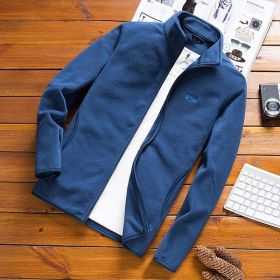 Men Fleece Tactical Softshell Jacket Outwear Windbreaker Polartec Thermal Military Jackets Male Plus Size 4XL Jaqueta Masculino (Color: dark blue)