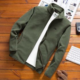 Men Fleece Tactical Softshell Jacket Outwear Windbreaker Polartec Thermal Military Jackets Male Plus Size 4XL Jaqueta Masculino (Color: Military)
