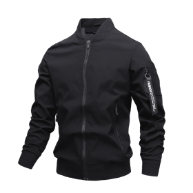 Men's Tactical Field Bomber Jacket 2022 New Autumn Light Military Clothes Special Force Jackets Fall Casual Male Slim Pilot Coat (Color: XSXB08Black)