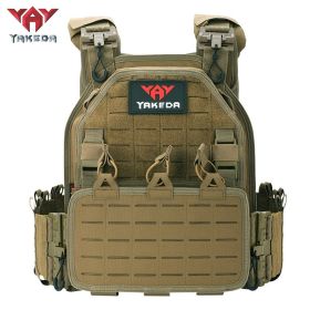 YAKEDA 1000D Nylon Tactical Gear Military Airsoft CS Game Hunting MOEEL Army Laser Cut Vest (Color: Tan)