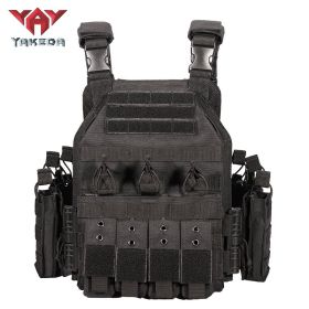 YAKEDA  Plate Carrier Tactical Vest Outdoor Hunting Protective Adjustable MODULAR Vest for Airsoft Combat Accessories (Color: black)