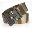 Hefujufang Men's Tactical Belt Military Camouflage Style Nylon Belts Webbing Belt with Heavy-Duty Quick-Release Buckle